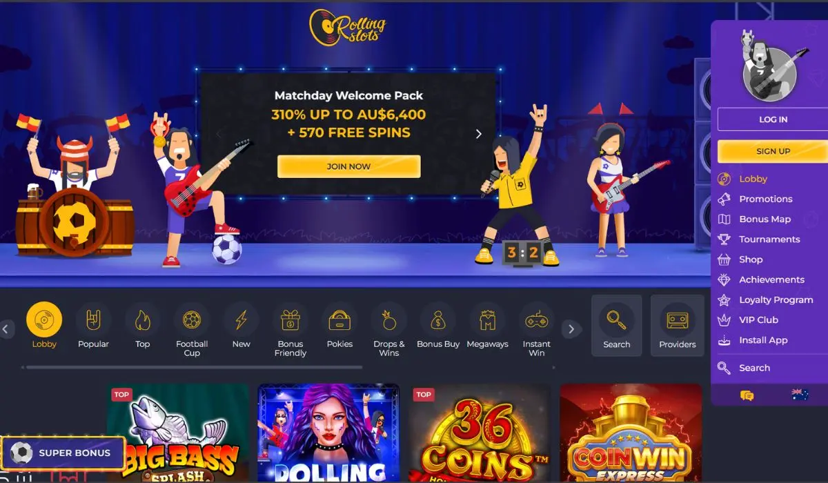 Rolling Slots casino in Australia preview